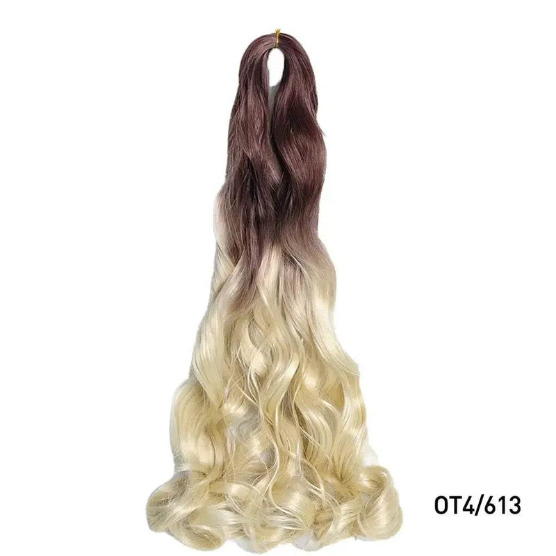 French Curly Braiding Hair 14Inch Synthetic Curly Braiding Hair Pre Stretched Loose Wavy Curl Braiding Hair Extensions For Women Hair Extension by Dropshee