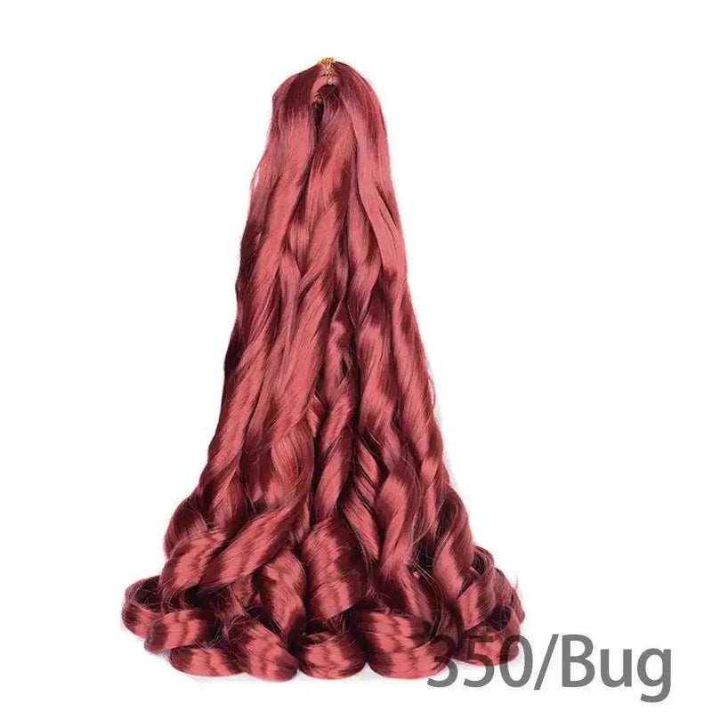French Curly Braiding Hair 14Inch Synthetic Curly Braiding Hair Pre Stretched Loose Wavy Curl Braiding Hair Extensions For Women Hair Extension by Dropshee