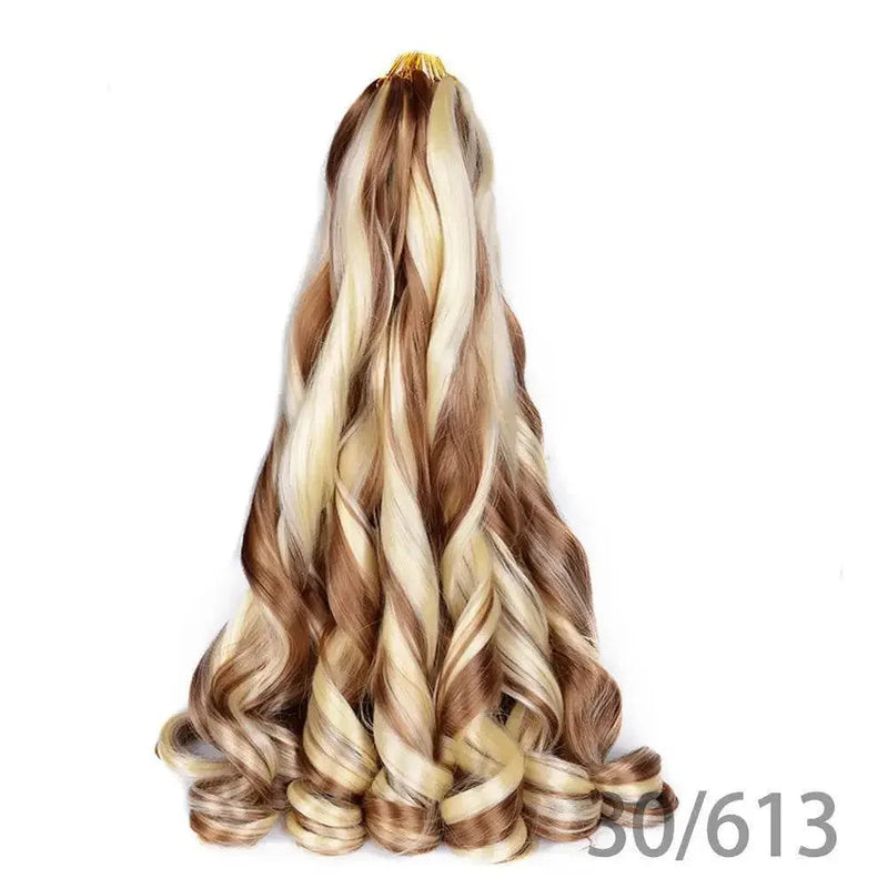 French Curly Braiding Hair 14Inch Synthetic Curly Braiding Hair Pre Stretched Loose Wavy Curl Braiding Hair Extensions For Women Hair Extension by Dropshee