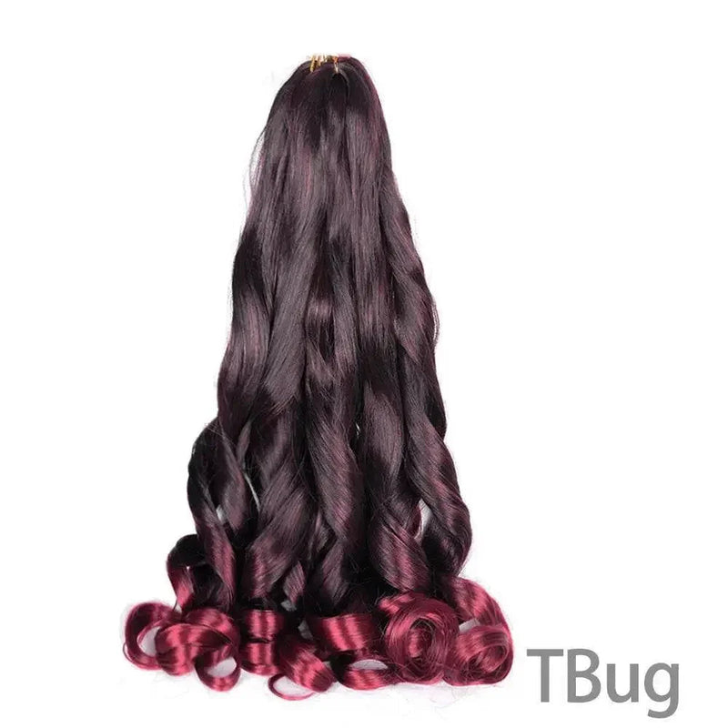 French Curly Braiding Hair 14Inch Synthetic Curly Braiding Hair Pre Stretched Loose Wavy Curl Braiding Hair Extensions For Women Hair Extension by Dropshee