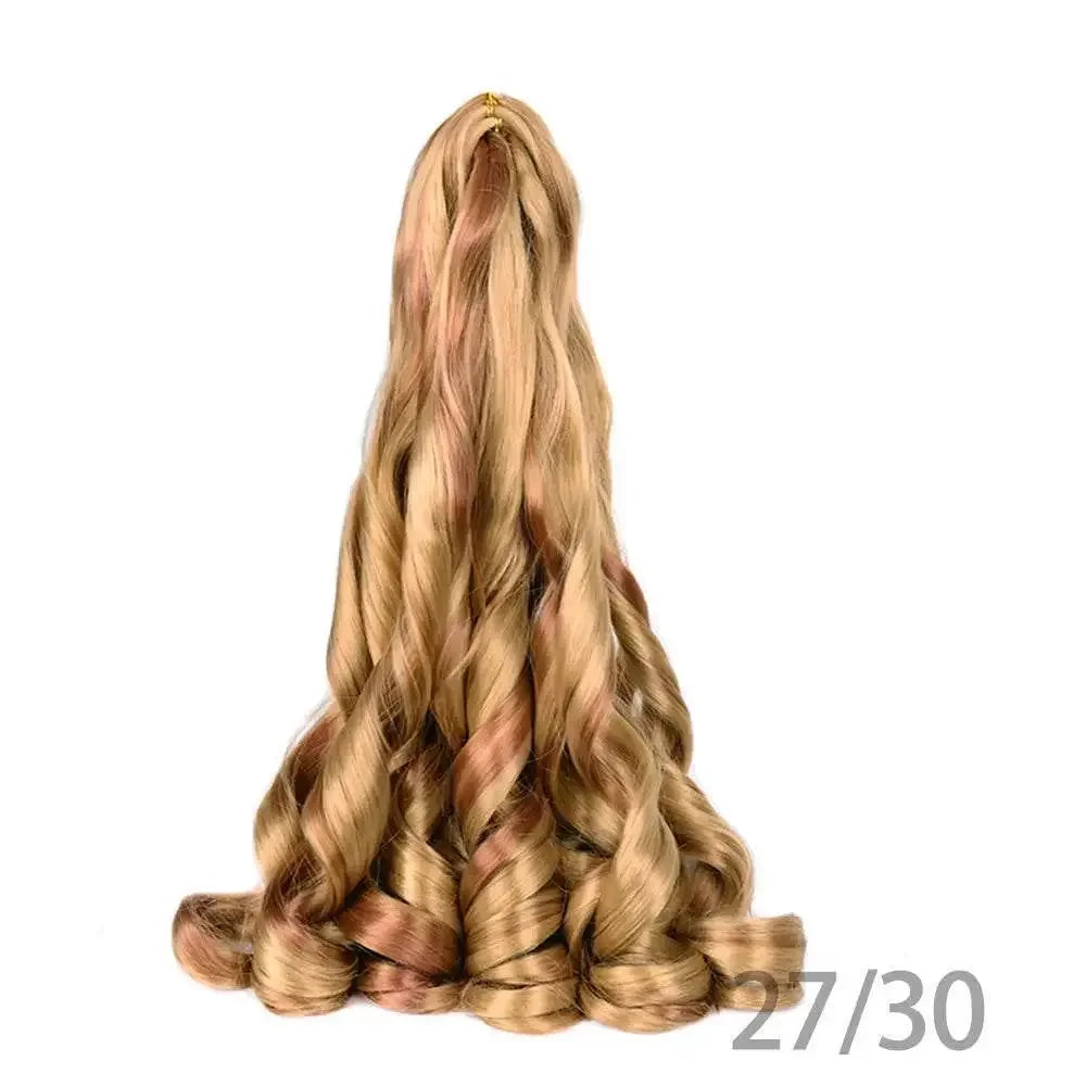 French Curly Braiding Hair 14Inch Synthetic Curly Braiding Hair Pre Stretched Loose Wavy Curl Braiding Hair Extensions For Women - GiFTiFY