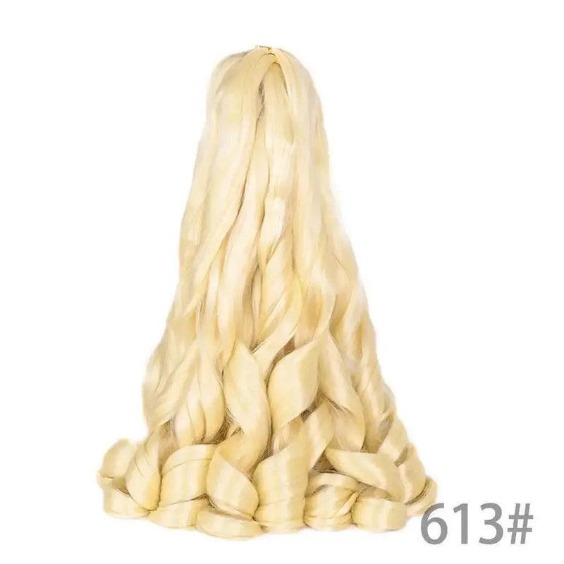 French Curly Braiding Hair 14Inch Synthetic Curly Braiding Hair Pre Stretched Loose Wavy Curl Braiding Hair Extensions For Women Hair Extension by Dropshee