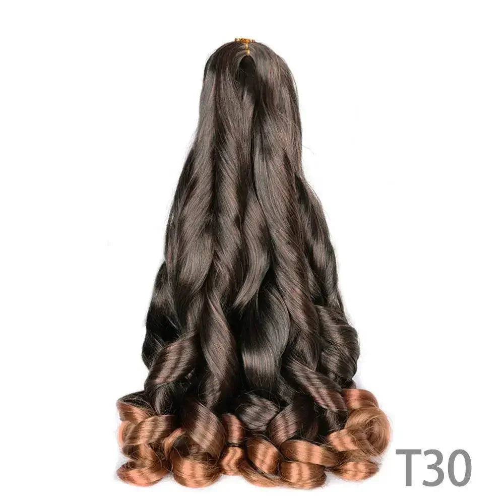 French Curly Braiding Hair 14Inch Synthetic Curly Braiding Hair Pre Stretched Loose Wavy Curl Braiding Hair Extensions For Women Hair Extension by Dropshee