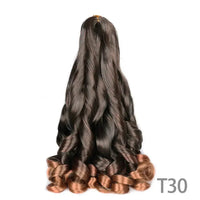 French Curly Braiding Hair 14Inch Synthetic Pre Stretched Loose Wavy Curl Extensions For Women