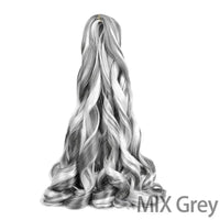 French Curly Braiding Hair 14Inch Synthetic Pre Stretched Loose Wavy Curl Extensions For Women