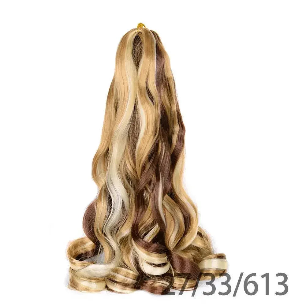 French Curly Braiding Hair 14Inch Synthetic Curly Braiding Hair Pre Stretched Loose Wavy Curl Braiding Hair Extensions For Women Hair Extension by Dropshee