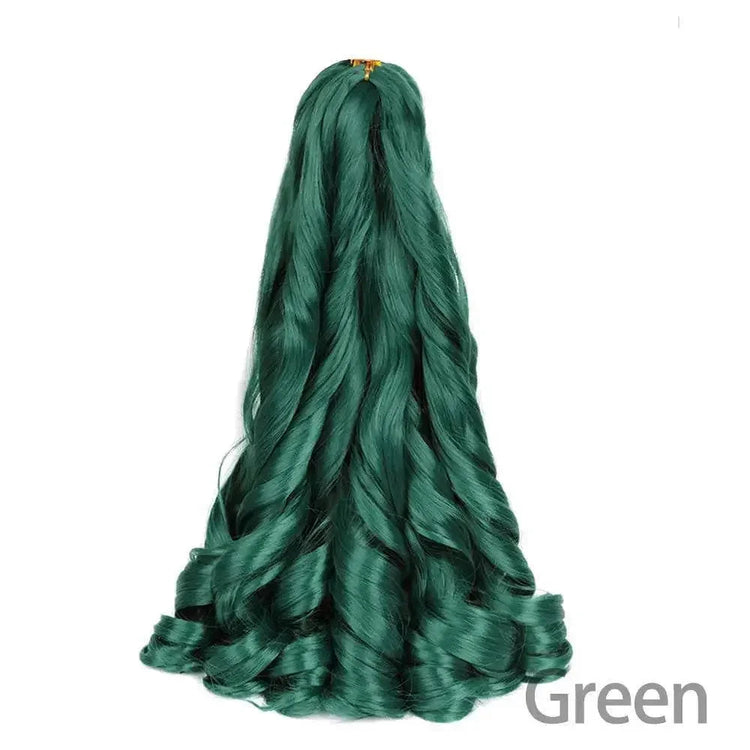 French Curly Braiding Hair 14Inch Synthetic Curly Braiding Hair Pre Stretched Loose Wavy Curl Braiding Hair Extensions For Women - GiFTiFY