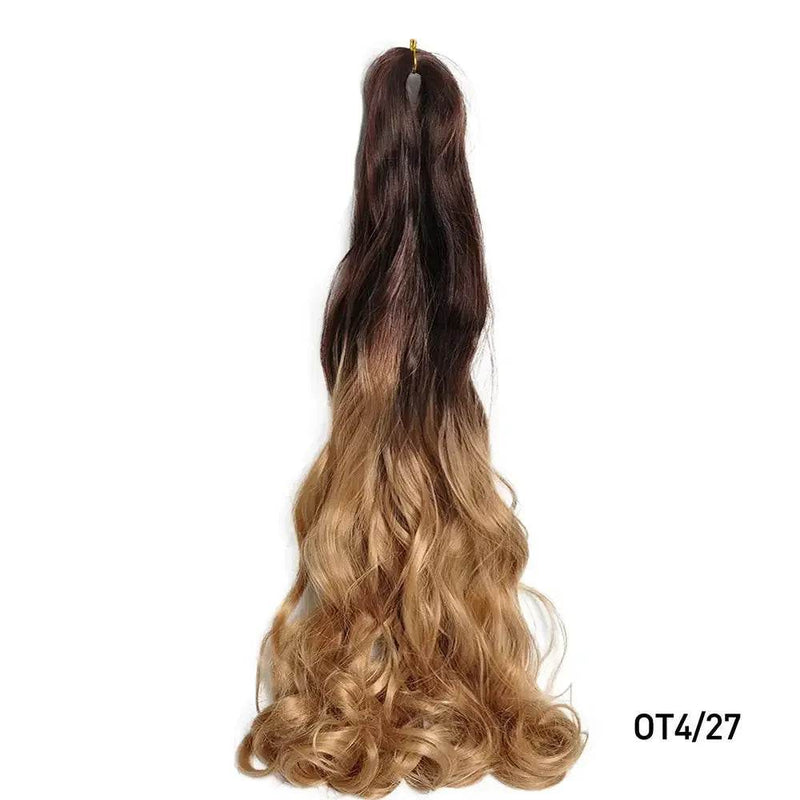 French Curly Braiding Hair 14Inch Synthetic Curly Braiding Hair Pre Stretched Loose Wavy Curl Braiding Hair Extensions For Women Hair Extension by Dropshee