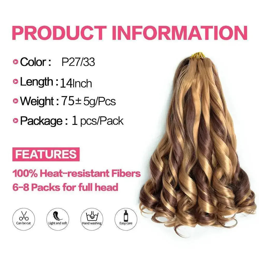 French Curly Braiding Hair 14Inch Synthetic Curly Braiding Hair Pre Stretched Loose Wavy Curl Braiding Hair Extensions For Women - GiFTiFY