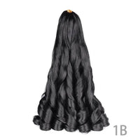 French Curly Braiding Hair 14Inch Synthetic Pre Stretched Loose Wavy Curl Extensions For Women