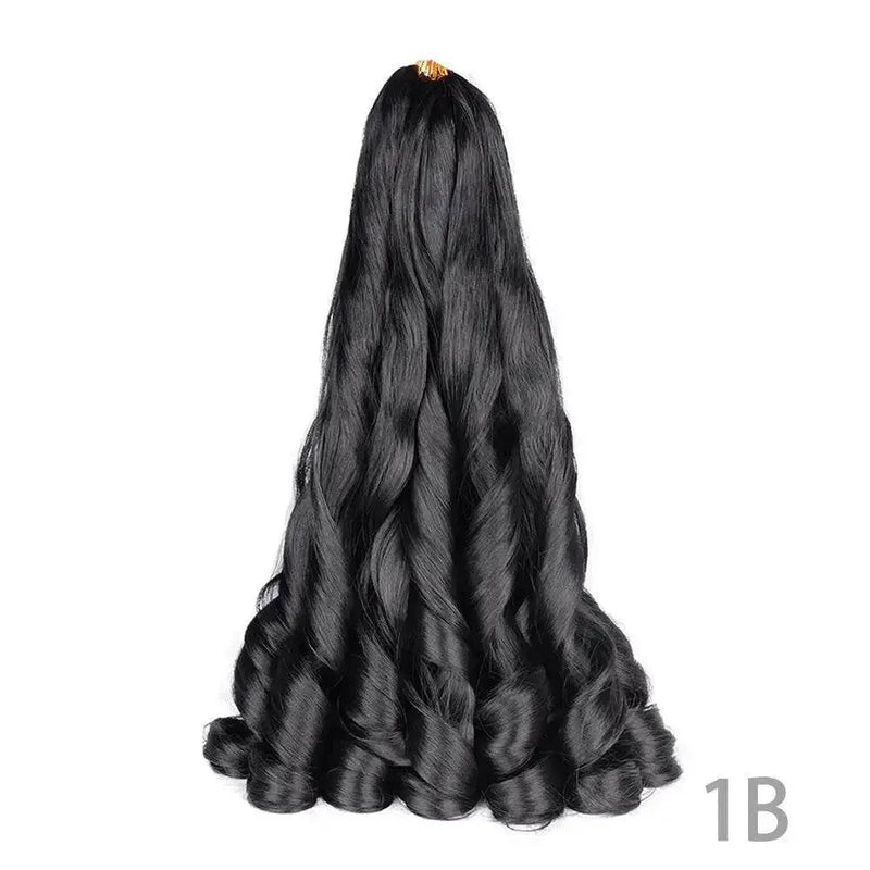 French Curly Braiding Hair 14Inch Synthetic Curly Braiding Hair Pre Stretched Loose Wavy Curl Braiding Hair Extensions For Women Hair Extension by Dropshee