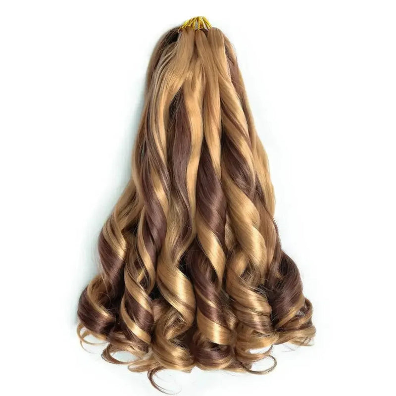 French Curly Braiding Hair 14Inch Synthetic Curly Braiding Hair Pre Stretched Loose Wavy Curl Braiding Hair Extensions For Women Hair Extension by Dropshee