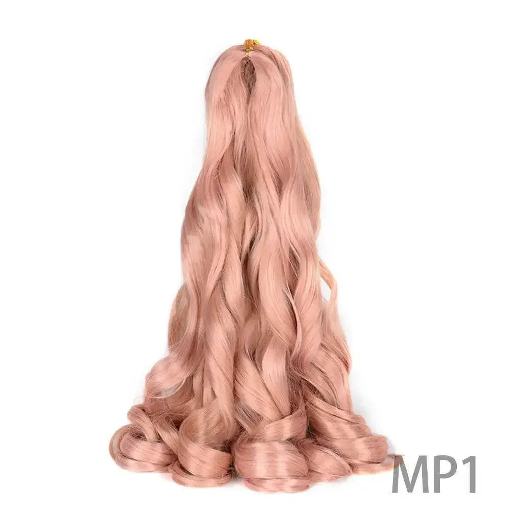 French Curly Braiding Hair 14Inch Synthetic Curly Braiding Hair Pre Stretched Loose Wavy Curl Braiding Hair Extensions For Women Hair Extension by Dropshee