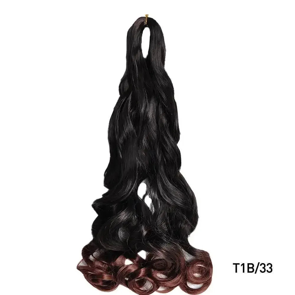 French Curly Braiding Hair 14Inch Synthetic Curly Braiding Hair Pre Stretched Loose Wavy Curl Braiding Hair Extensions For Women Hair Extension by Dropshee