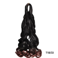 French Curly Braiding Hair 14Inch Synthetic Pre Stretched Loose Wavy Curl Extensions For Women