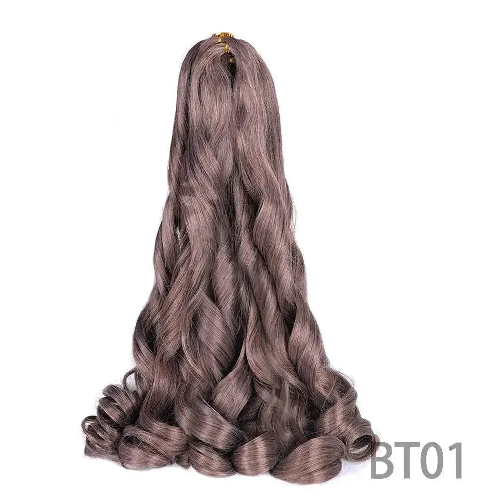 French Curly Braiding Hair 14Inch Synthetic Curly Braiding Hair Pre Stretched Loose Wavy Curl Braiding Hair Extensions For Women Hair Extension by Dropshee