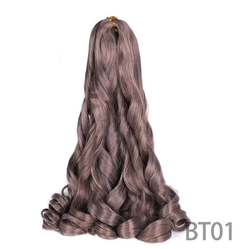 French Curly Braiding Hair 14Inch Synthetic Curly Braiding Hair Pre Stretched Loose Wavy Curl Braiding Hair Extensions For Women Hair Extension by Dropshee
