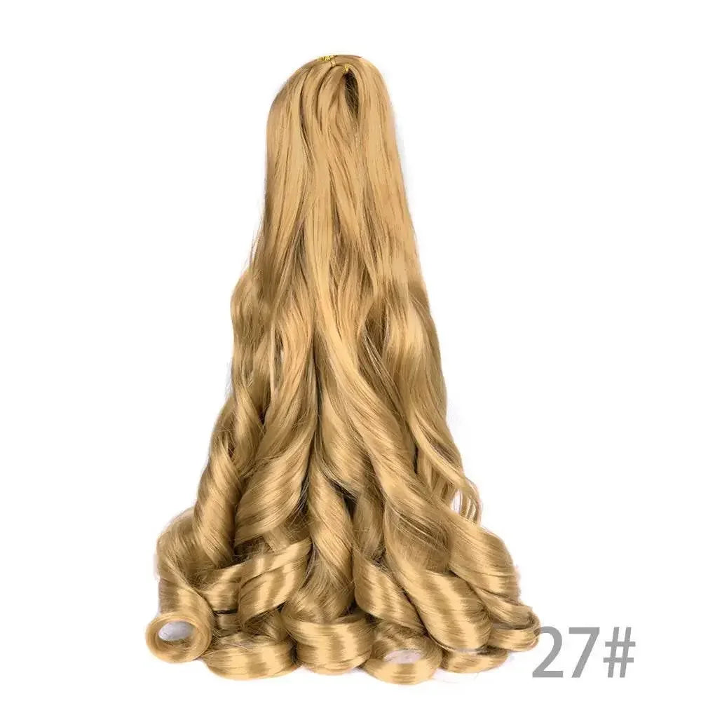 French Curly Braiding Hair 14Inch Synthetic Curly Braiding Hair Pre Stretched Loose Wavy Curl Braiding Hair Extensions For Women Hair Extension by Dropshee