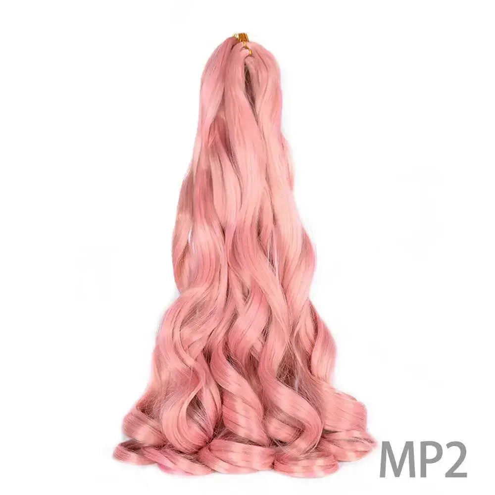French Curly Braiding Hair 14Inch Synthetic Curly Braiding Hair Pre Stretched Loose Wavy Curl Braiding Hair Extensions For Women Hair Extension by Dropshee
