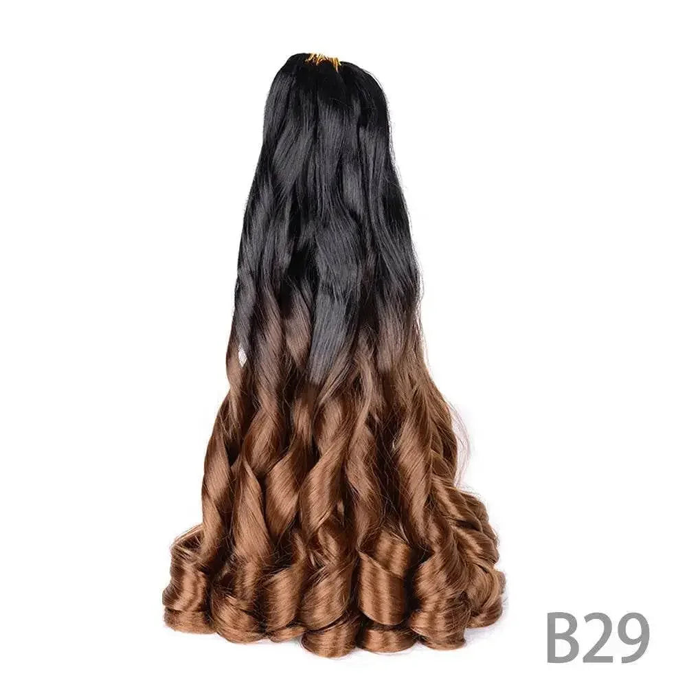 French Curly Braiding Hair 14Inch Synthetic Curly Braiding Hair Pre Stretched Loose Wavy Curl Braiding Hair Extensions For Women Hair Extension by Dropshee