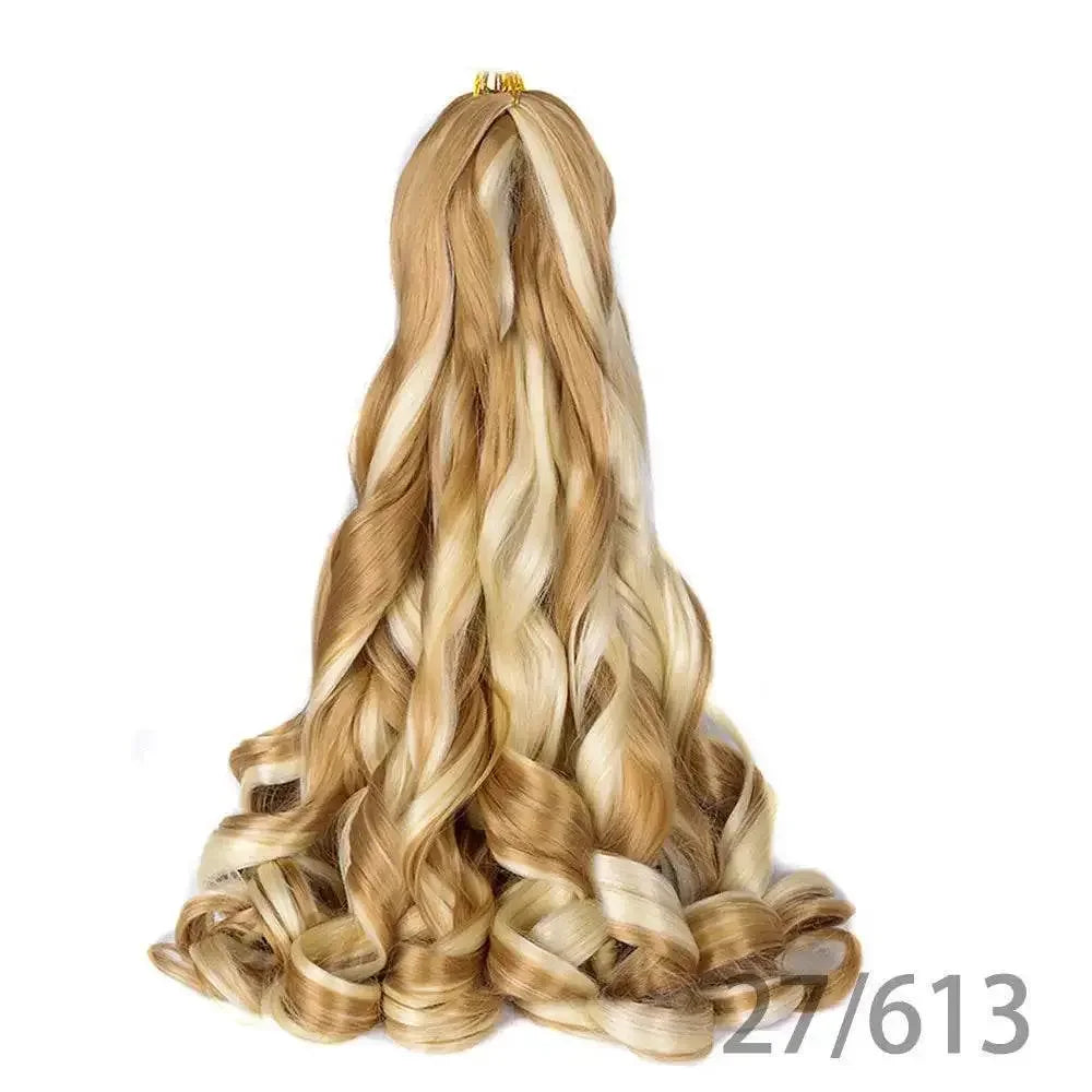 French Curly Braiding Hair 14Inch Synthetic Curly Braiding Hair Pre Stretched Loose Wavy Curl Braiding Hair Extensions For Women Hair Extension by Dropshee