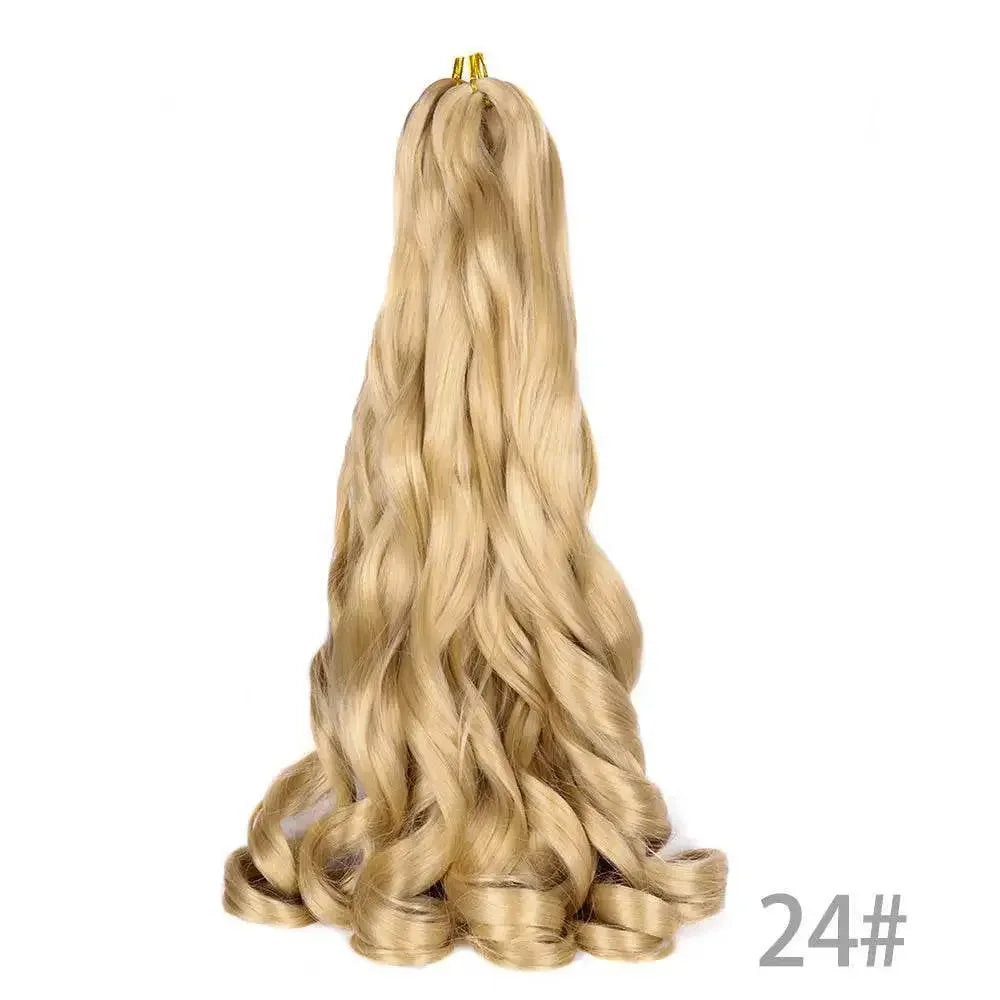French Curly Braiding Hair 14Inch Synthetic Curly Braiding Hair Pre Stretched Loose Wavy Curl Braiding Hair Extensions For Women Hair Extension by Dropshee