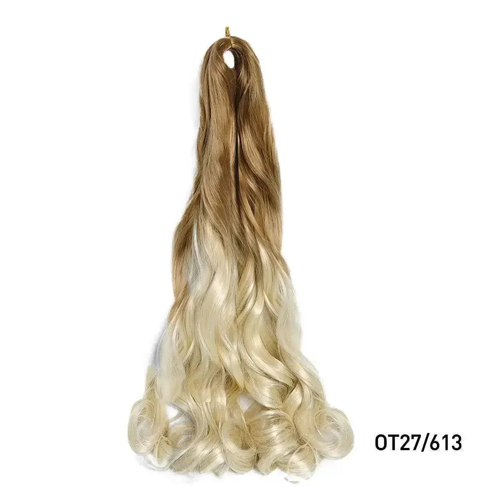 French Curly Braiding Hair 14Inch Synthetic Curly Braiding Hair Pre Stretched Loose Wavy Curl Braiding Hair Extensions For Women Hair Extension by Dropshee