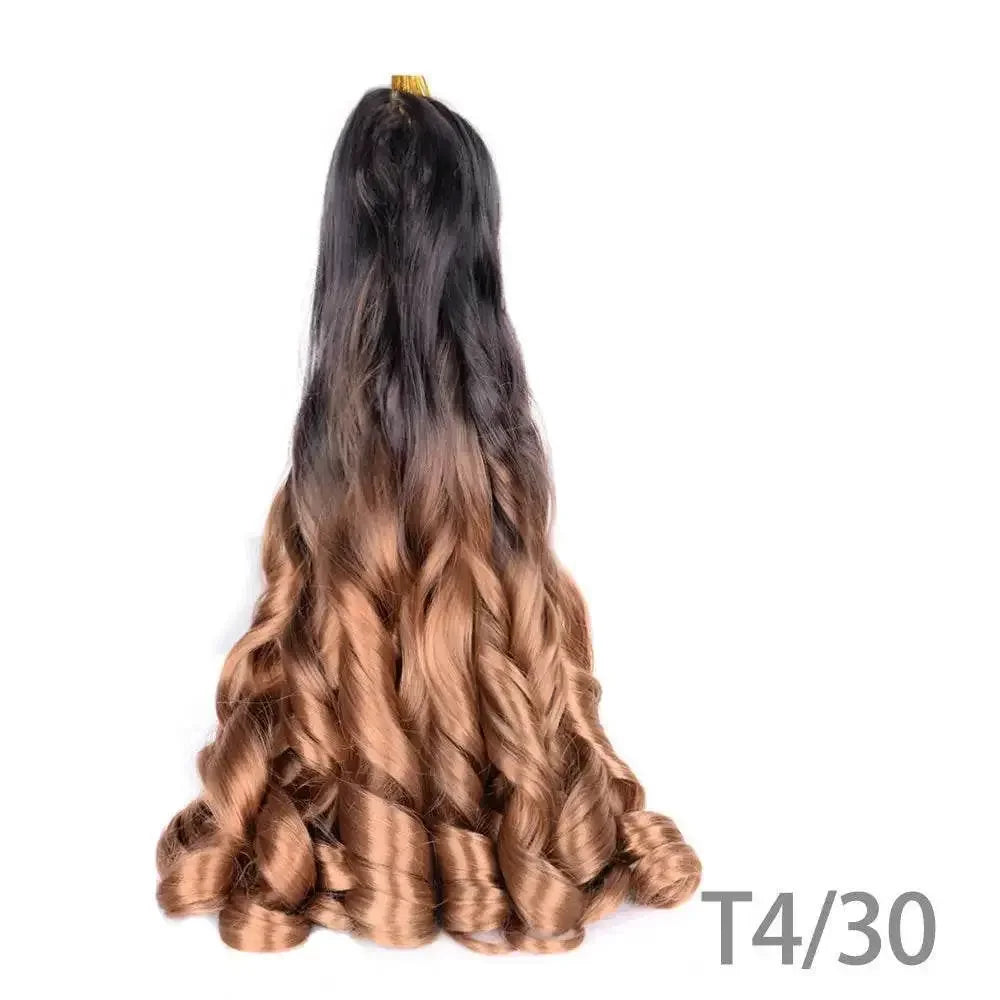 French Curly Braiding Hair 14Inch Synthetic Curly Braiding Hair Pre Stretched Loose Wavy Curl Braiding Hair Extensions For Women Hair Extension by Dropshee