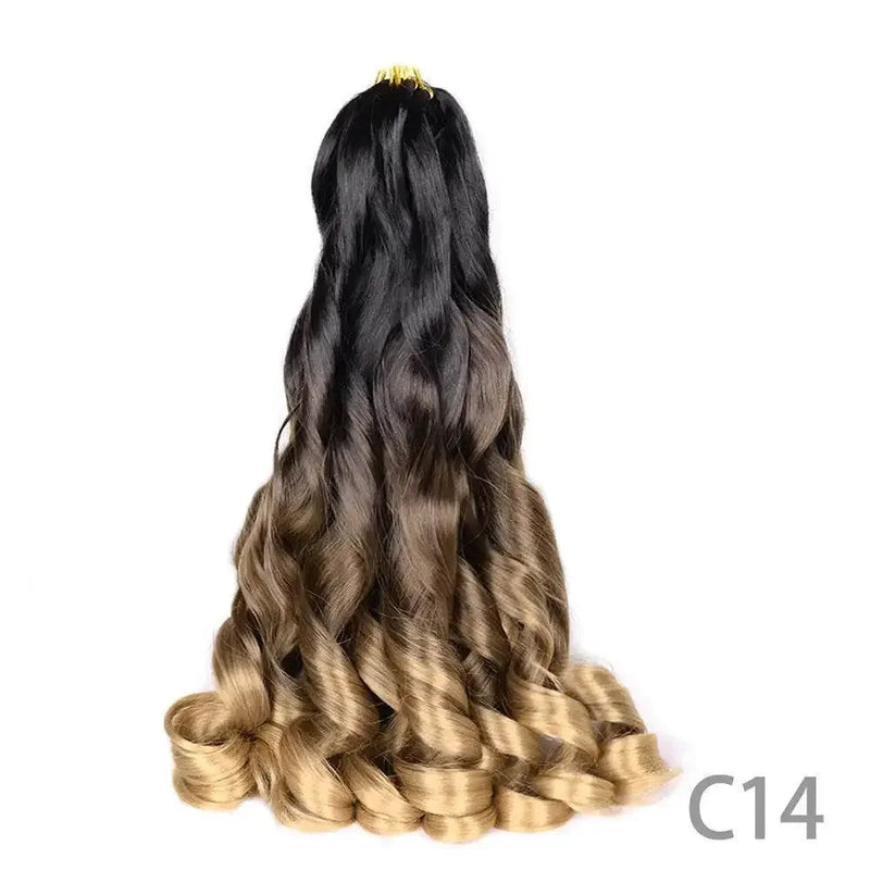 French Curly Braiding Hair 14Inch Synthetic Curly Braiding Hair Pre Stretched Loose Wavy Curl Braiding Hair Extensions For Women Hair Extension by Dropshee