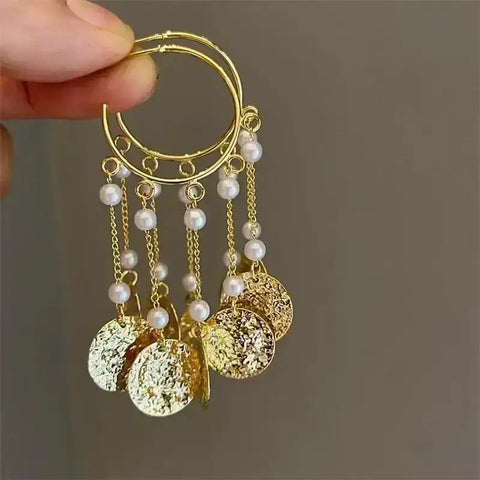French Style Exaggerated Big Eyes Long Earrings Fashion Pearl Water Droplets Earring - GiFiFY