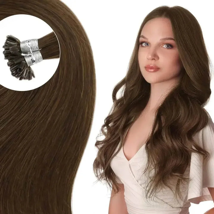 Full Shine U Tip Hair Extensions Fusion Hair Balayage Color 40-50g Keratin Glue Beads Prebonded Human Hair Extensiones - GiFTiFY