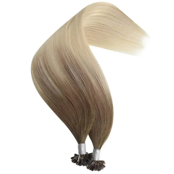 Full Shine U Tip Hair Extensions Fusion Hair Balayage Color 40-50g Keratin Glue Beads Prebonded Human Hair Extensiones - GiFTiFY