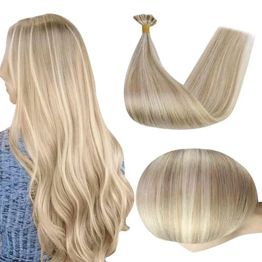 Full Shine U Tip Hair Extensions Fusion Hair Balayage Color 40-50g Keratin Glue Beads Prebonded Human Hair Extensiones - GiFTiFY