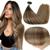 Full Shine U Tip Hair Extensions Fusion Hair Balayage Color 40-50g Keratin Glue Beads Prebonded Human Hair Extensiones - GiFTiFY