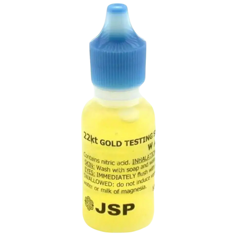 Bottle of 22kt gold testing solution.