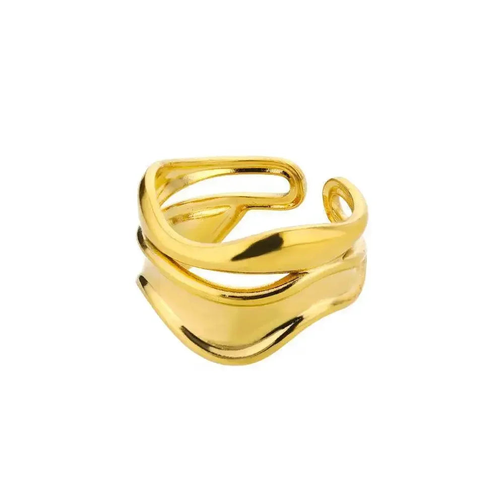 Gold Color Trendy Rings Set Ring Set by Dropshee