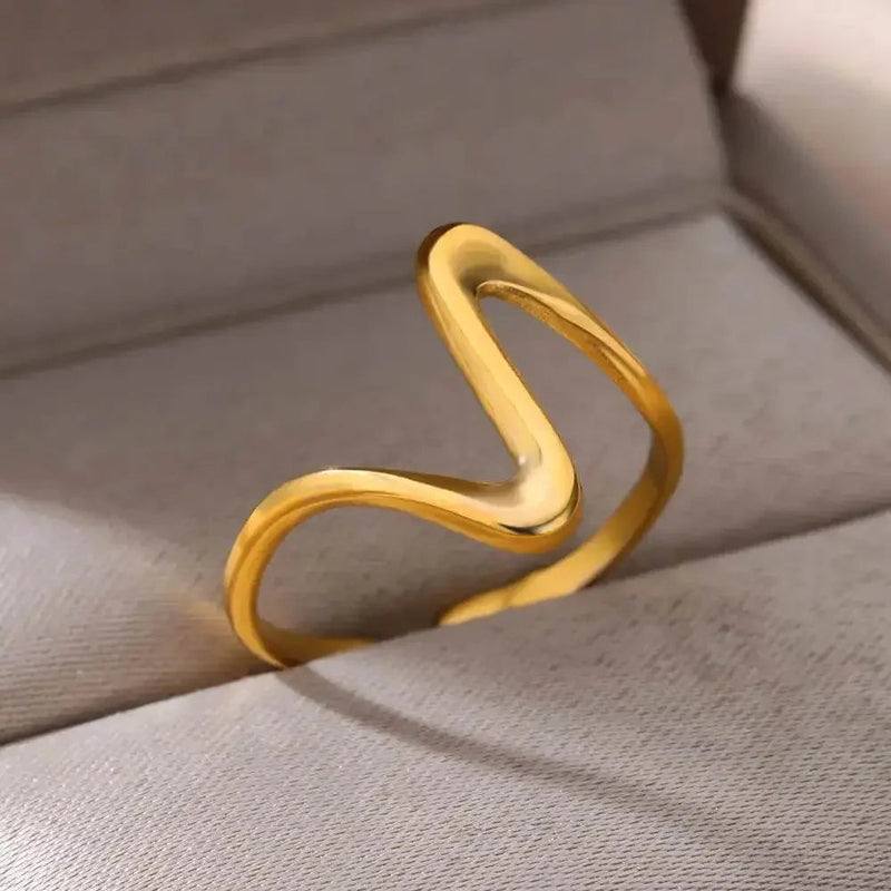 Gold Color Trendy Rings Set Ring Set by Dropshee