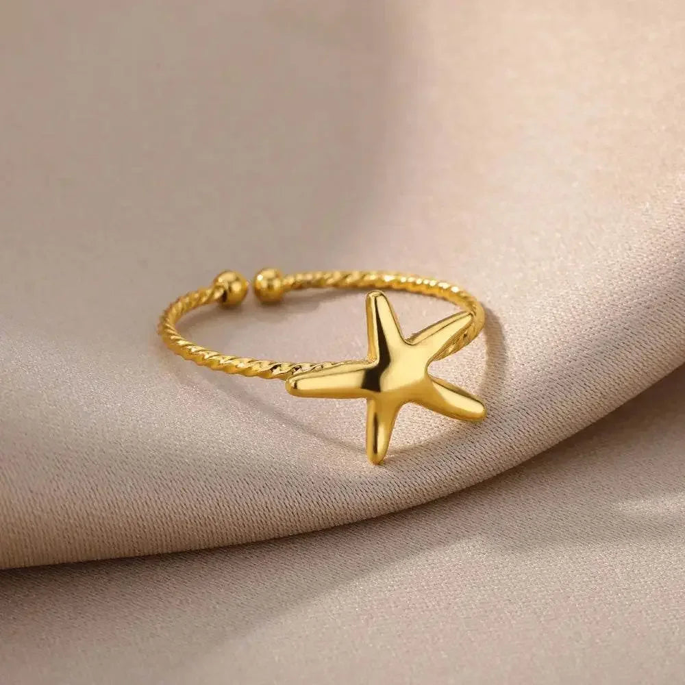 Gold Color Trendy Rings Set Ring Set by Dropshee