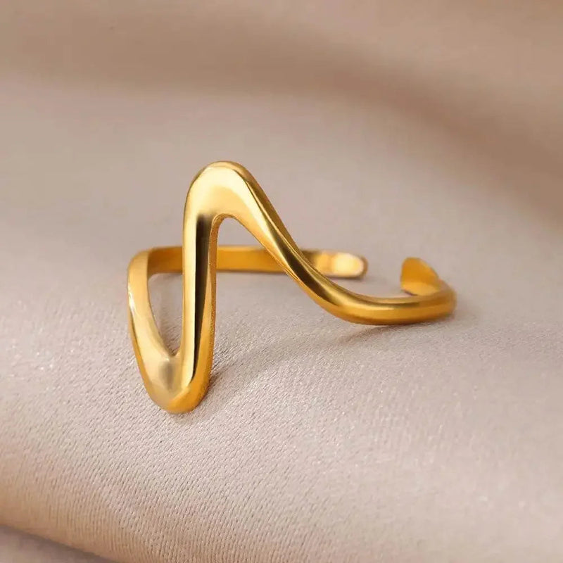 Gold Color Trendy Rings Set Ring Set by Dropshee