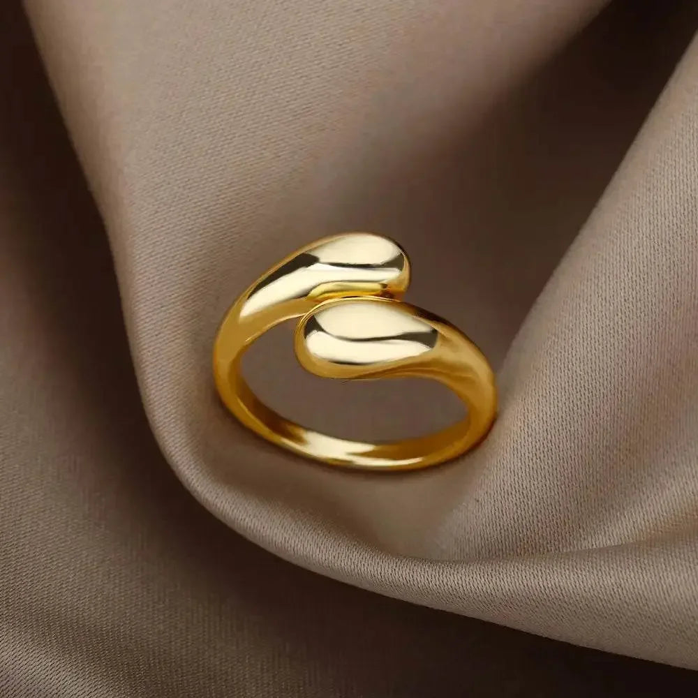 Gold Color Trendy Rings Set Ring Set by Dropshee