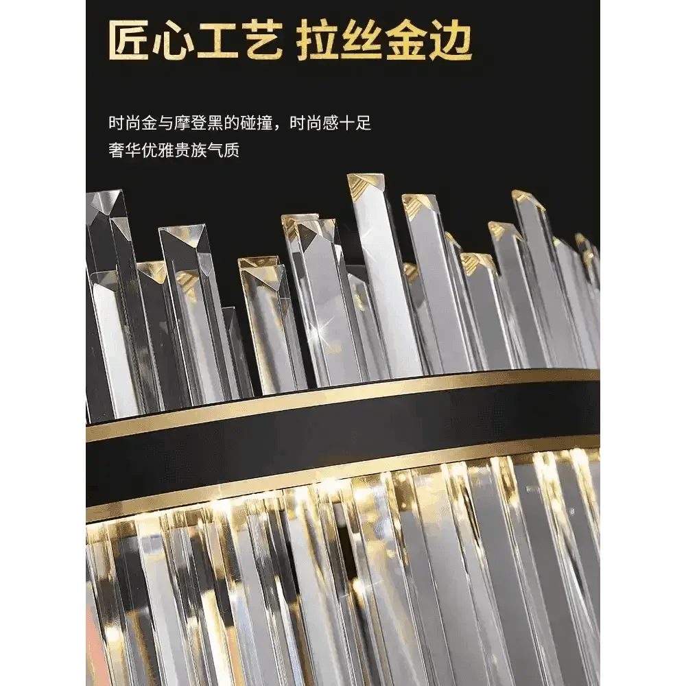 Gold Dia 80cm Crystal Ceiling Pendant Luxury Modest Crystal Chandelier Round Crystal Chandelier - GiFTiFY