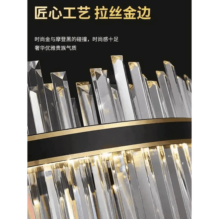 Gold Dia 80cm Crystal Ceiling Pendant Luxury Modest Crystal Chandelier Round Crystal Chandelier - GiFTiFY