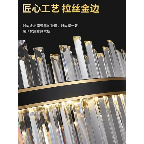 Gold Dia 80cm Crystal Ceiling Pendant Luxury Modest Crystal Chandelier Round Crystal Chandelier - GiFiFY