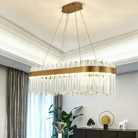 Gold Dia 80cm Crystal Ceiling Pendant Luxury Modest Crystal Chandelier Round Crystal Chandelier - GiFiFY