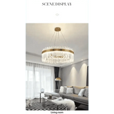Gold Dia 80cm Crystal Ceiling Pendant Luxury Modest Crystal Chandelier Round Crystal Chandelier - GiFTiFY