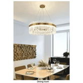 Gold Dia 80cm Crystal Ceiling Pendant Luxury Modest Crystal Chandelier Round Crystal Chandelier - GiFTiFY