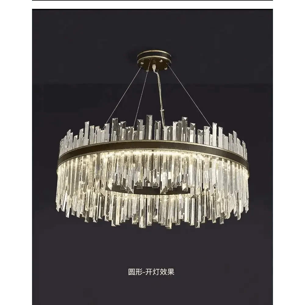 Gold Dia 80cm Crystal Ceiling Pendant Luxury Modest Crystal Chandelier Round Crystal Chandelier - GiFTiFY