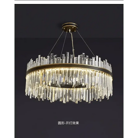 Gold Dia 80cm Crystal Ceiling Pendant Luxury Modest Crystal Chandelier Round Crystal Chandelier - GiFiFY