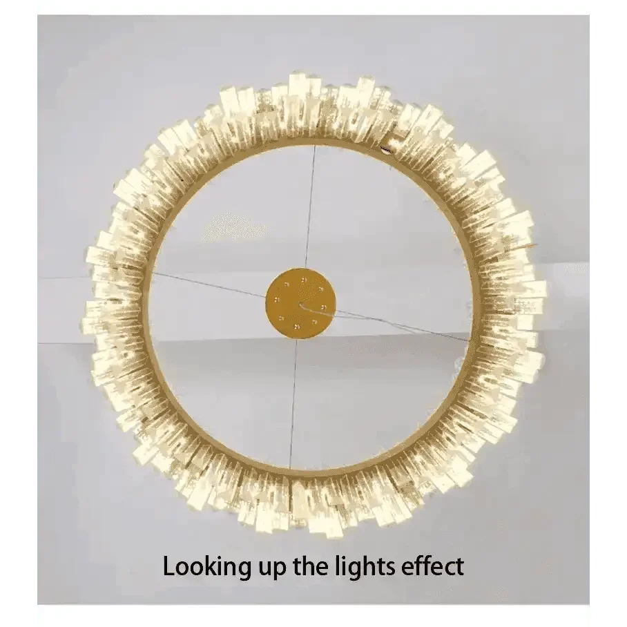 Gold Dia 80cm Crystal Ceiling Pendant Luxury Modest Crystal Chandelier Round Crystal Chandelier - GiFTiFY