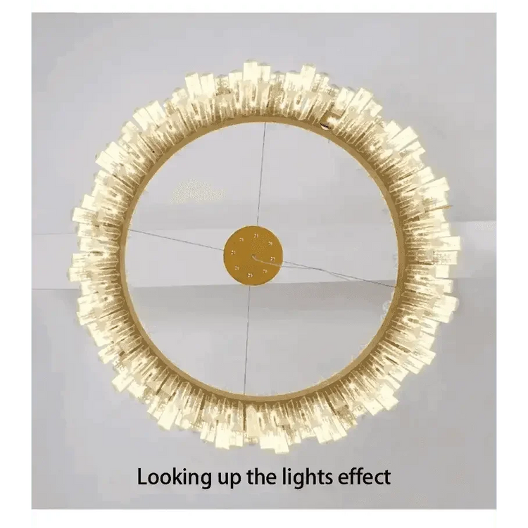 Gold Dia 80cm Crystal Ceiling Pendant Luxury Modest Crystal Chandelier Round Crystal Chandelier - GiFTiFY
